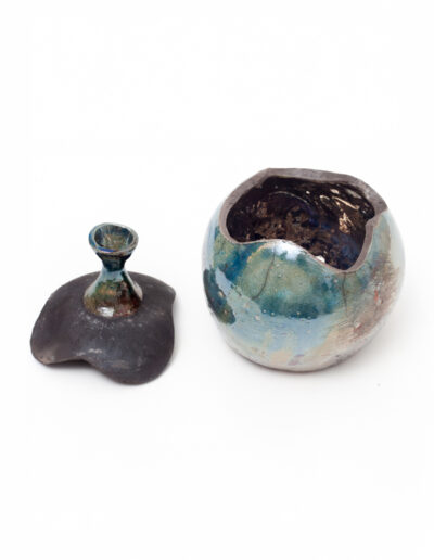 Boîte boule Raku bleu