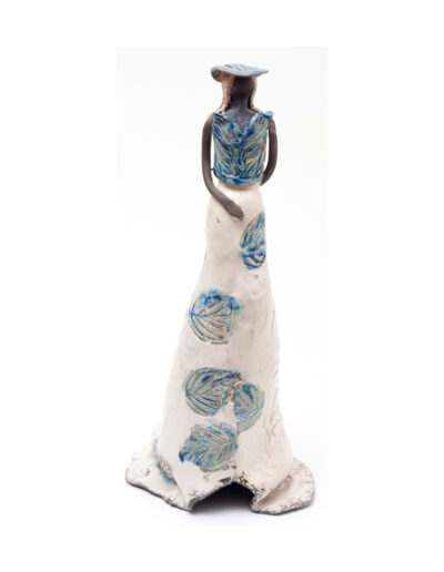 Dame aux seins nus Raku bleu