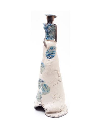 Dame aux seins nus Raku bleu