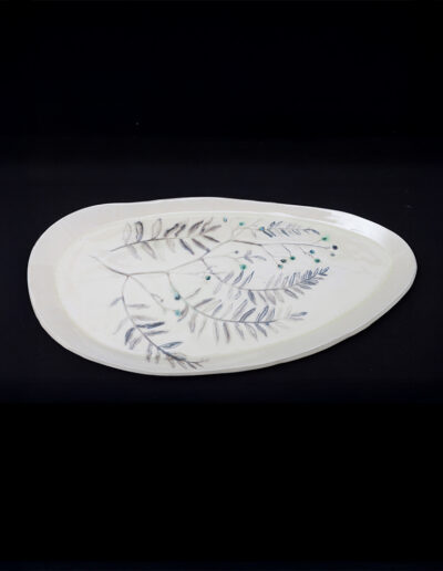 Grand plat impression feuilles de poivrier HT