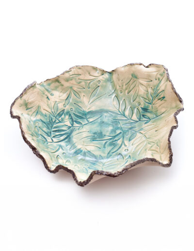 Grand plat impression vert mât HT