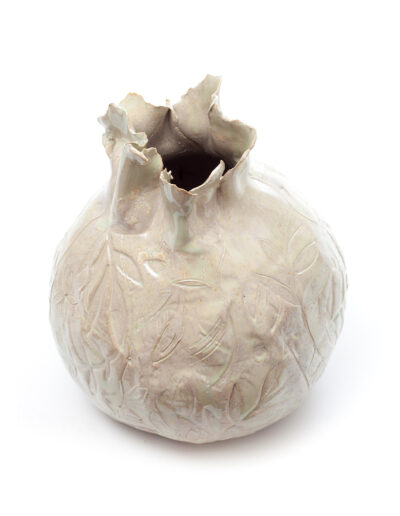 Grand vase boule déstructuré vert pâle HT