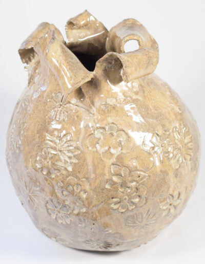 Vase boule grès émail polaire HT