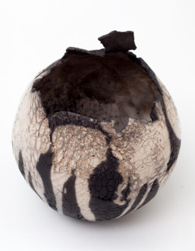 Vase boule déstructuré Raku