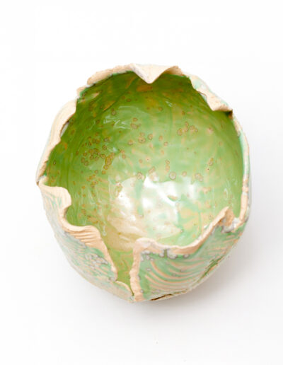 Vase boule émail vert d'eau HT