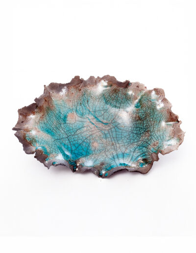 Vide poche carré Raku bleu