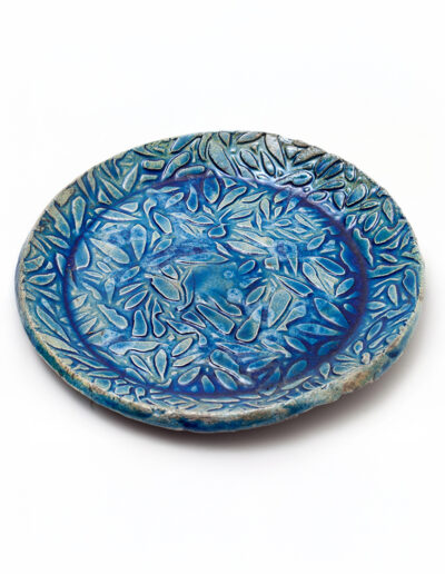 Vide poche Raku bleu assiette