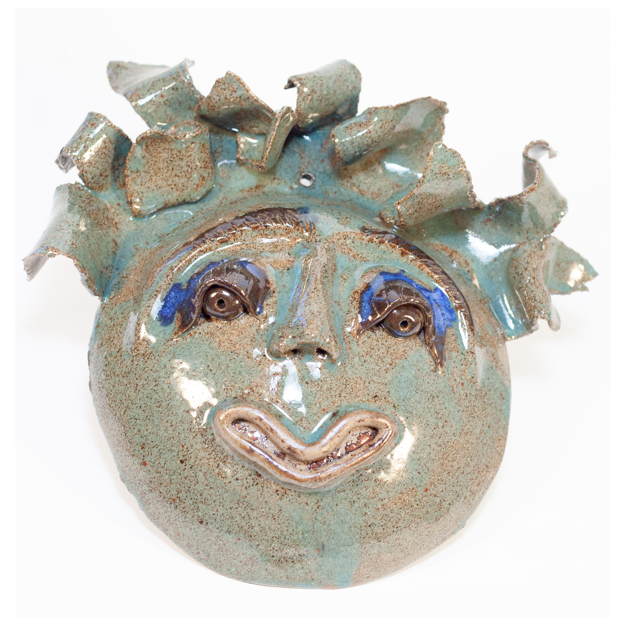 Masque grès émail HT bleu vert