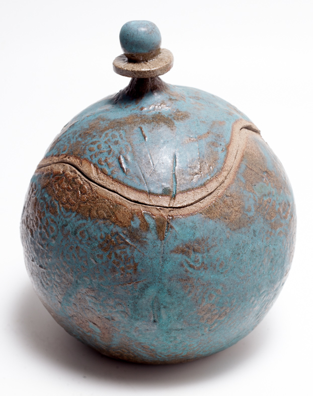 Boîte boule Raku bleu