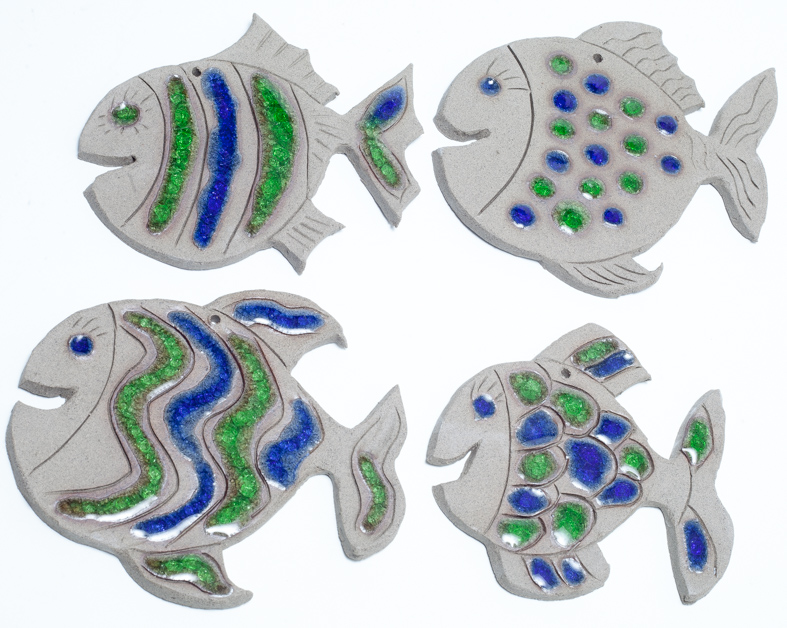 Coupe grès étiré émaillé et verre fondu