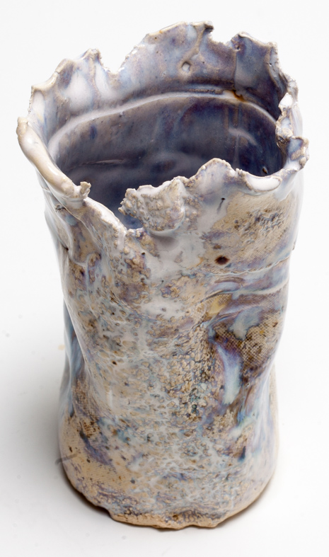 Vase boule grès rouge émaillé int