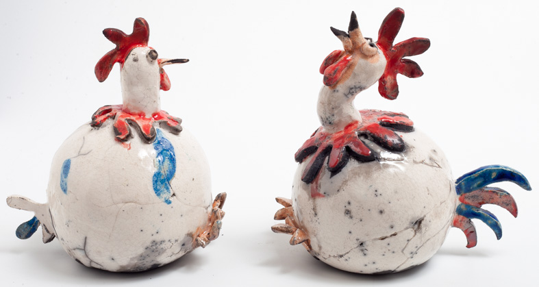 poule et coq raku